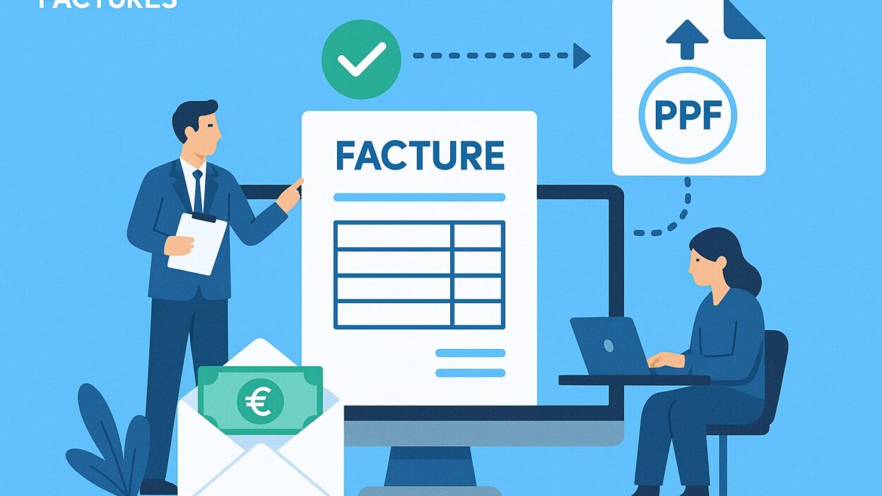 Illustration 3D flat d’un DAF traitant une facture fournisseur connectée au PPF – Weproc