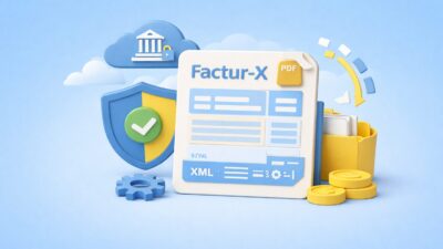 Illustration du format Factur-X combinant facture PDF et données XML pour la conformité à la facturation électronique en 2026
