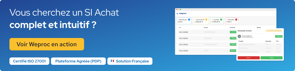 Vous cherchez un SI Achat performant ? Découvrez l'interface intuitive de Weproc.