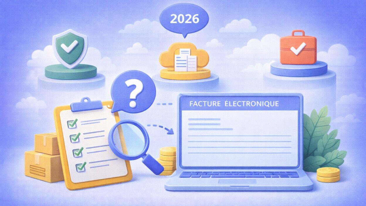 Illustration du choix d’une plateforme de facturation électronique avec critères de conformité, contrôle des factures et échéance 2026