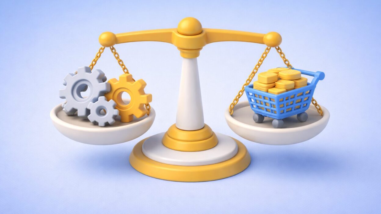 Illustration de l’équilibre entre optimisation des processus et performance financière dans les achats