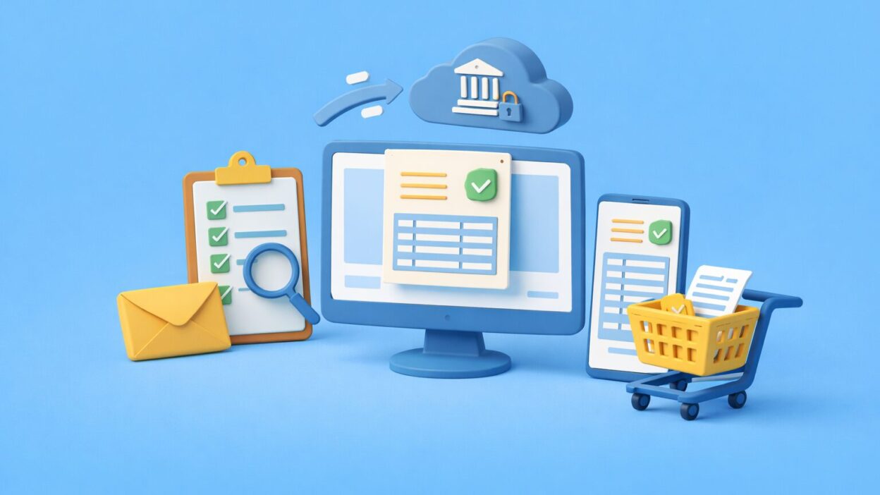 Illustration de la facturation électronique en France pour les PME et ETI, avec factures numériques, conformité 2026–2027 et automatisation des processus