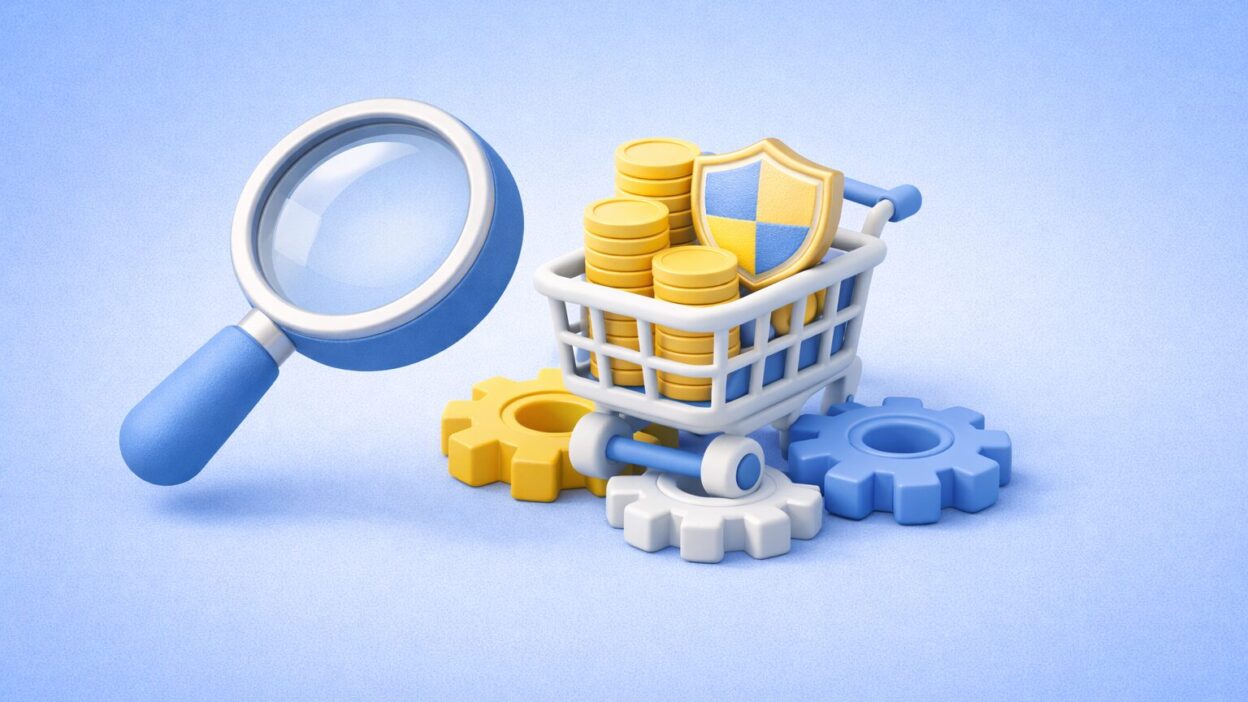 Illustration 3D des KPI achats montrant le pilotage des dépenses et la maîtrise des engagements