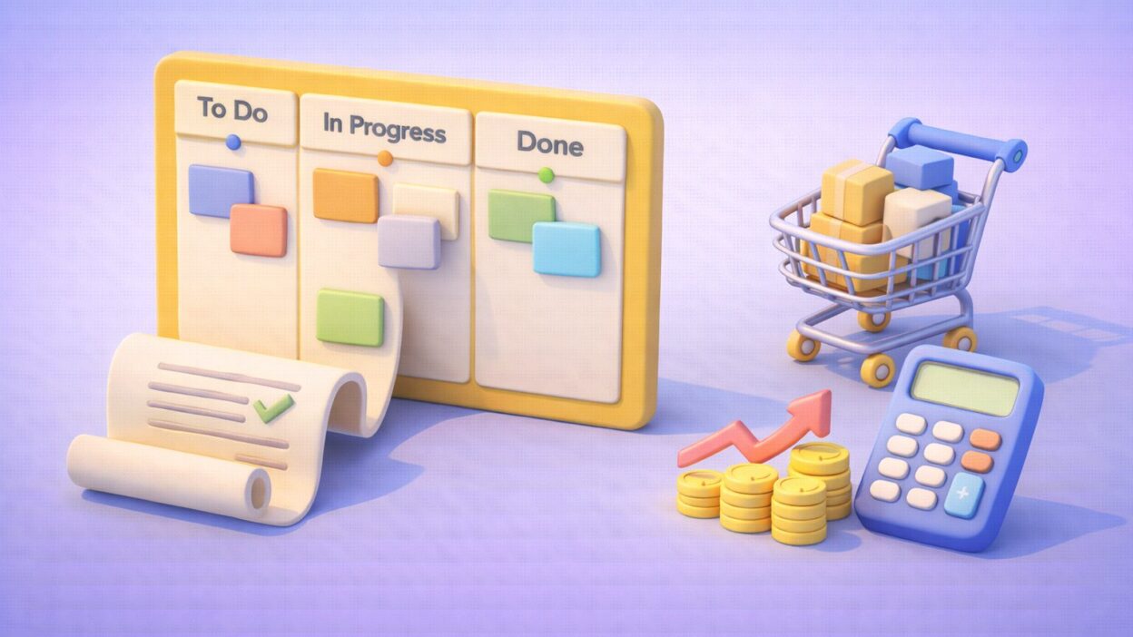 Illustration du pilotage des processus achats avec un tableau kanban pour améliorer la performance financière