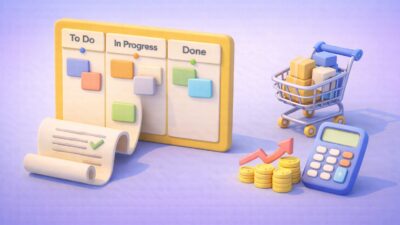 Illustration du pilotage des processus achats avec un tableau kanban pour améliorer la performance financière