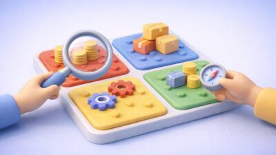 Illustration d’une matrice stratégique d’achats avec analyse des coûts, des flux logistiques et des processus