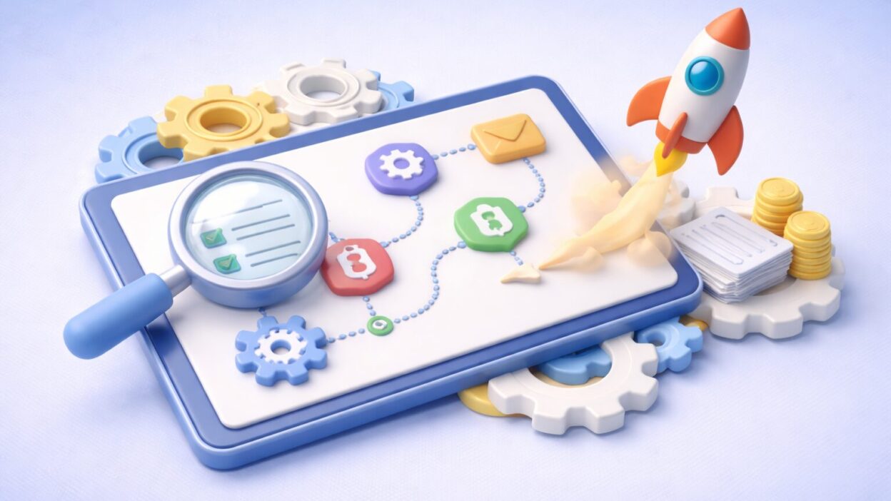 Illustration d’un processus digital automatisé avec pilotage, contrôle et accélération de la performance financière