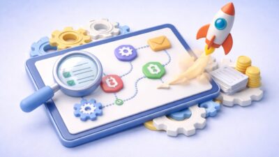 Illustration d’un processus digital automatisé avec pilotage, contrôle et accélération de la performance financière